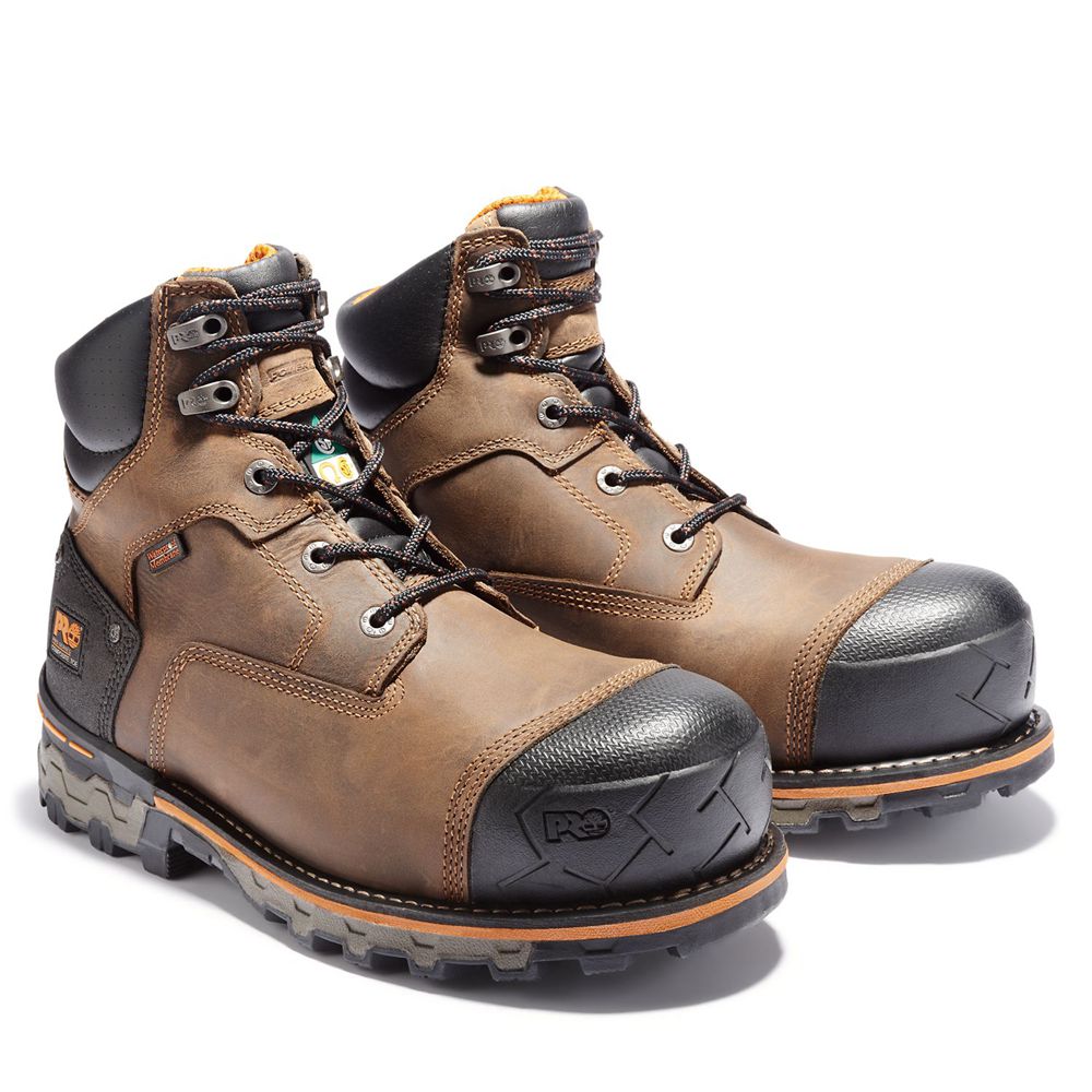 Botas de Trabajo Timberland Hombre Pro® Boondock 6\" Comp Toe Marrones/Negras - Chile TSC-089526